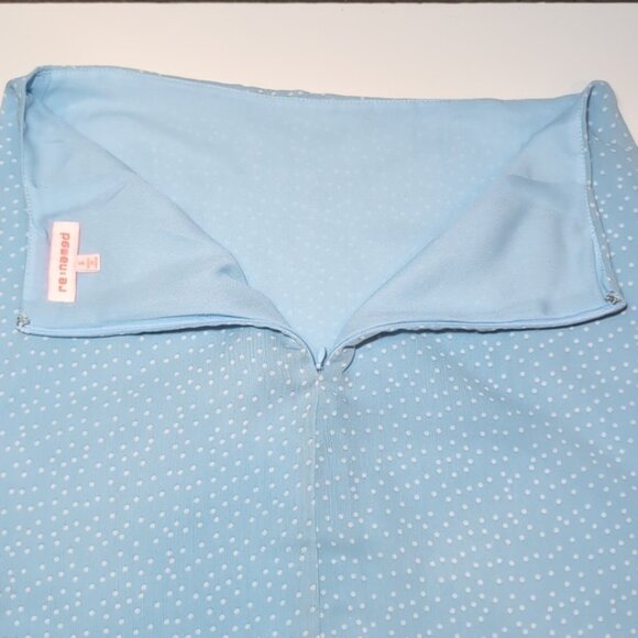 Re:Named Polka Dot Chiffon Mini Skirt Pencil Spring Easter Baby Blue Size Small - Picture 6 of 8